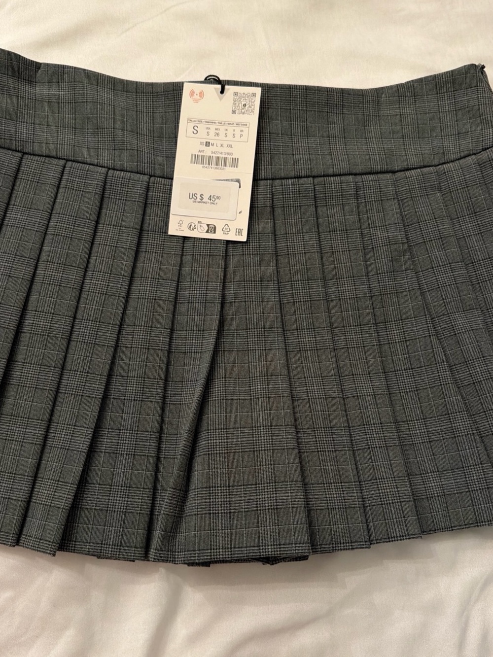Zara Gray Pleated Mini Skort - Picture 8 of 10